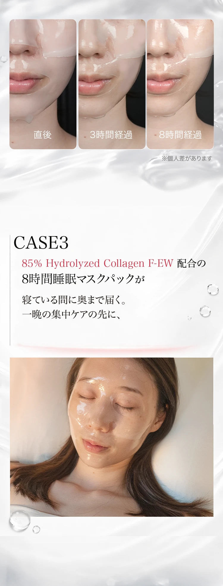 高濃度コラーゲン配合マスクの使用イメージ
