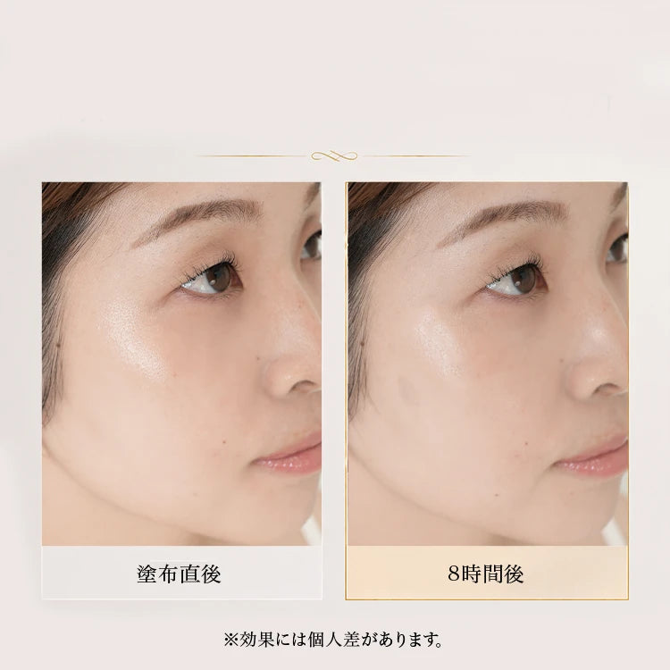 塗布直後と8時間後の仕上がり比較